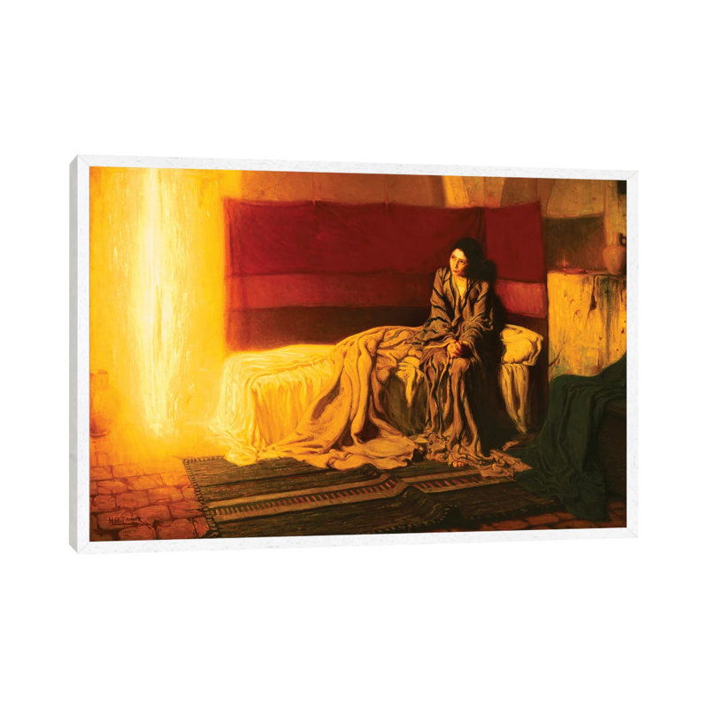 The Annunciation, 1898 by Henry Ossawa Tanner - Painting on Canvas, 45.72cm H x 66.04cm W x 3.81cm D, White Framed