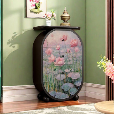 Commode d'appoint créative à motif floral rétro