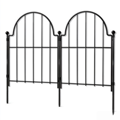 Bordure de jardin arquée à motif de losanges en métal noir 10 pi x H 24 po pour chien