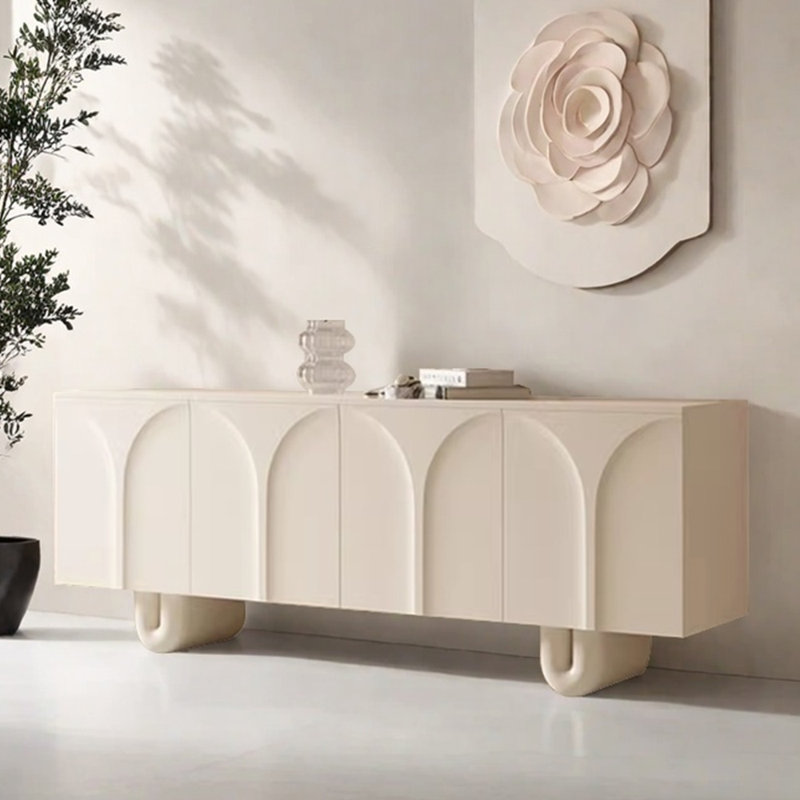 Meuble télé simple de style crème