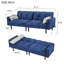 Canapé-lit convertible avec futon, canapé-lit ajustable, canapé-lit rembourré en tissu moderne avec pieds en bois et 2 coussins-983280151