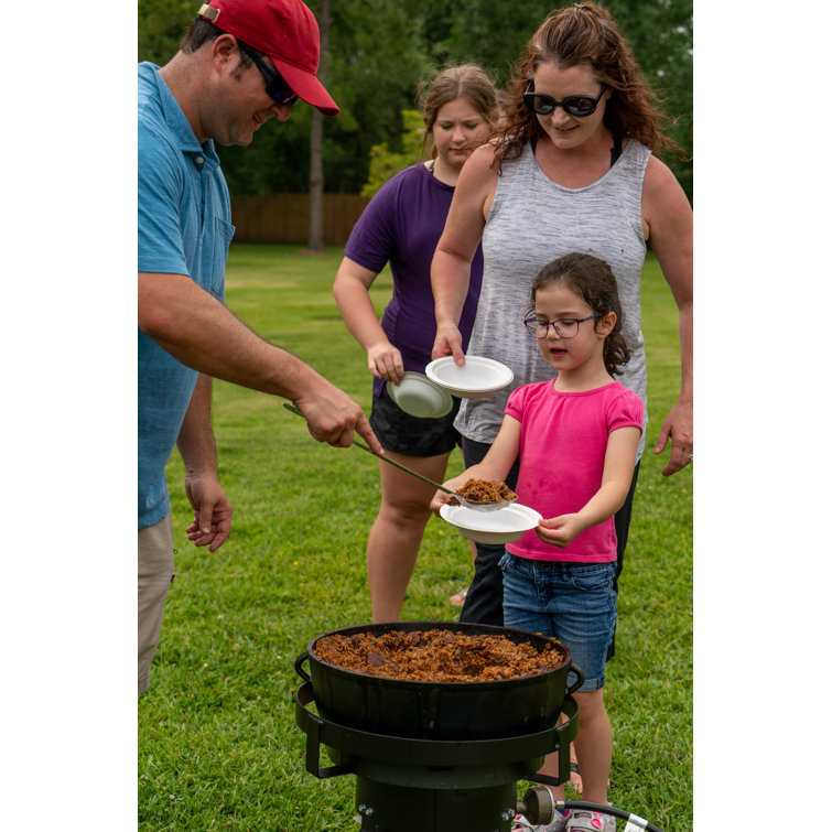 King Kooker 10-Gallon Cast Iron Jambalaya Pot and Cooker Package