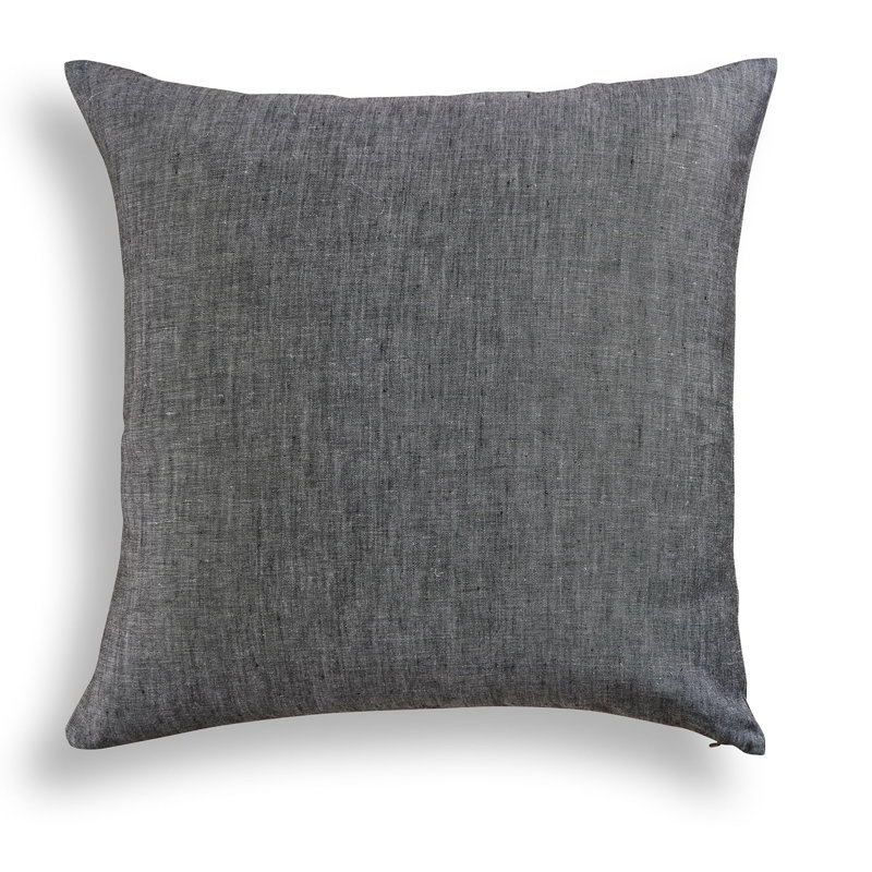 Montauk - 100% Pure Linen Pillow Cover, Charcoal Gray
