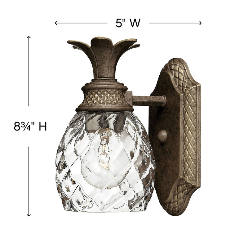 Plantation 1-Light Armed Sconce, Pearl Bronze