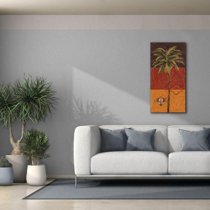  «Patterned Moroccan Palm 1» par Silvia Vassileva, art mural sur toile, H 40 po x l 20 po