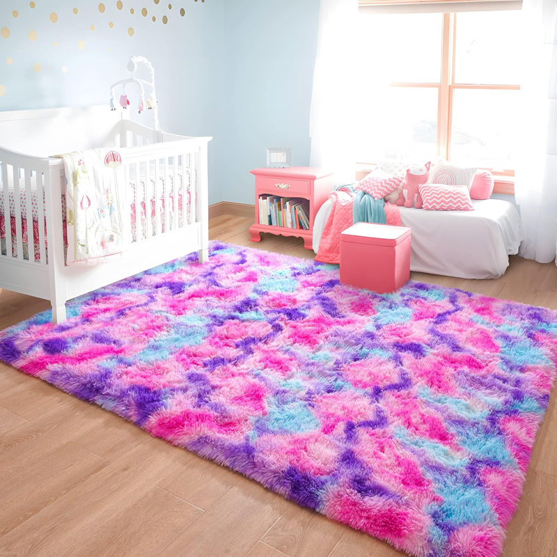 Tapis à poils longs Radyn, Rectangle 6 pi x 9 pi, Coloré