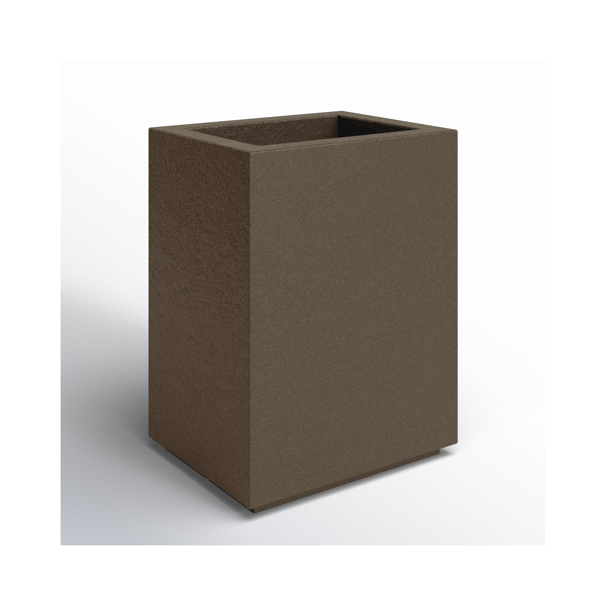 Langer Tall Lightweight Outdoor 23" x 18" x 30" Column Planter Box, Chocolate Brown