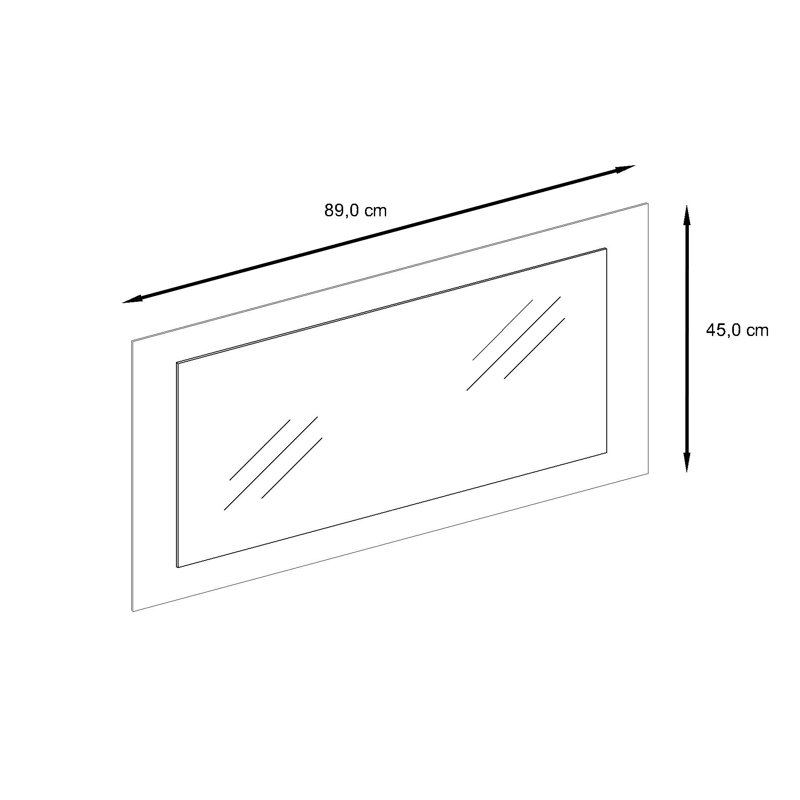 Comptche Engineered Wood Flat Wall Mirror, 89cm H x 45cm W, High-Gloss Petrol