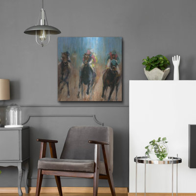 Art mural en métal luxueux «Run» par Valtcho Tonov, 36 po x 36 po