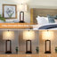 Lampe de table en bois et métal H 30 "avec ports USB Ravenna (ensemble de 2)