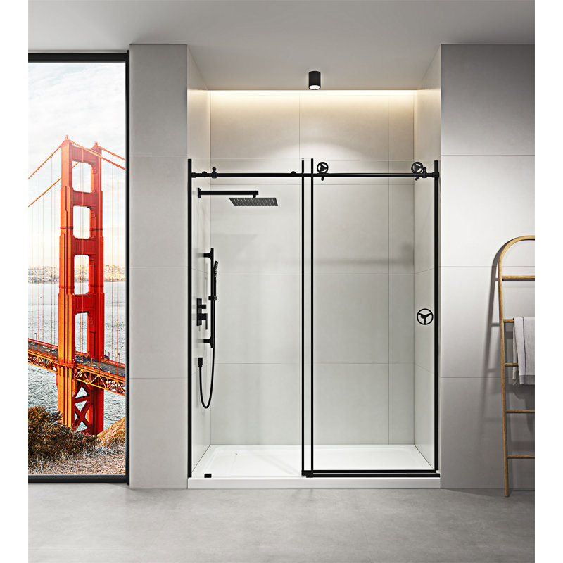 Porte de douche coulissante sans cadre