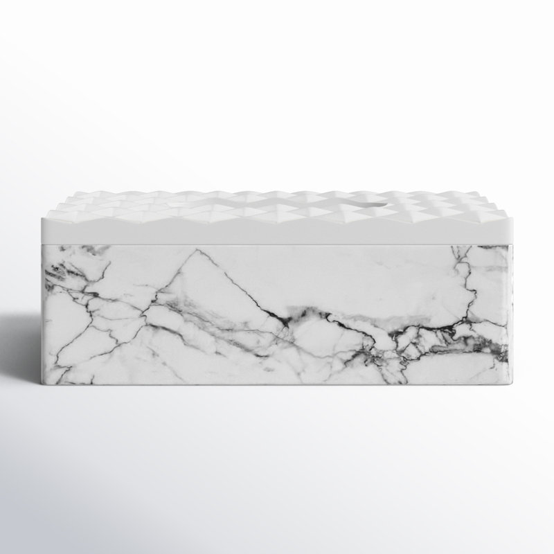 Boîte en papier de soie avec impression de marbre Anta, Blanc