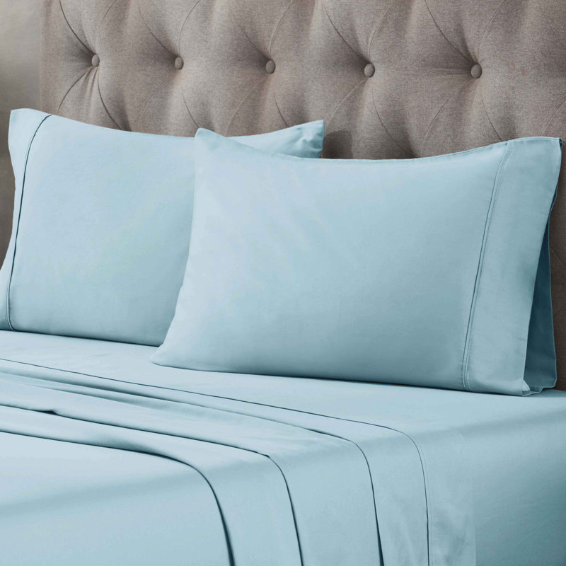 Luxor Treasures 400 Thread Count Egyptian Cotton Blend Pillowcase, King, Light Blue