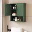 Armoire de rangement murale pour salle de bain avec deux portes et une tablette ouverte-132112139