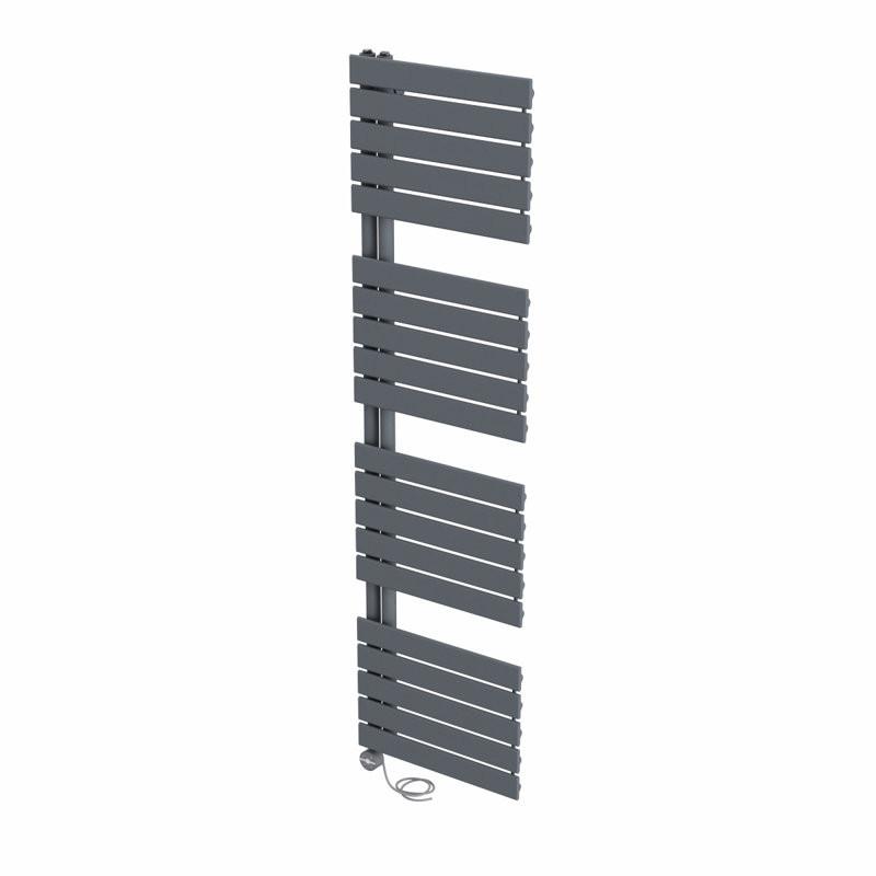Roelien Designer Towel Rail Heated Towel Rails, Anthracite, 180cm H x 50cm W x 6.7cm D