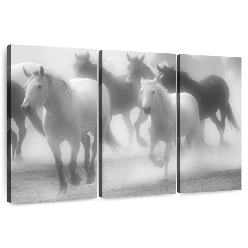 Brampt Team Of Horses BW, 36" H x 57" W