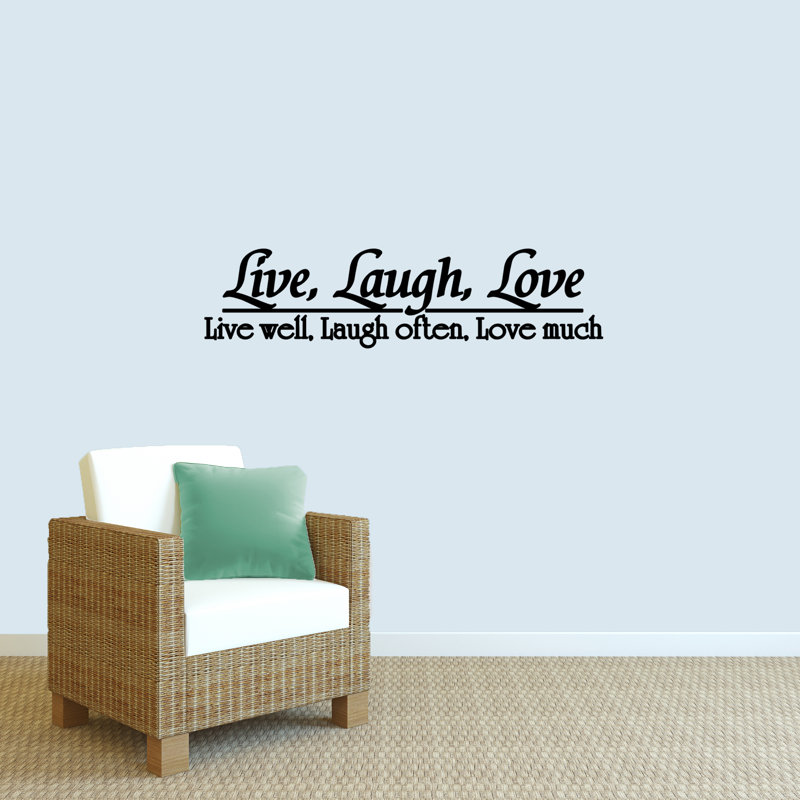 Adhésif décoratif "Live Well Laugh souvent Love", Noir