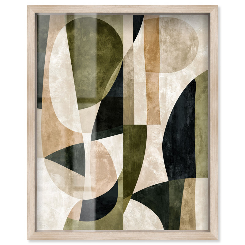 Terracotta Shards I Shadowbox Print Modern Office Art par, H 20 po x l 16 po, Cadre en chêne naturel