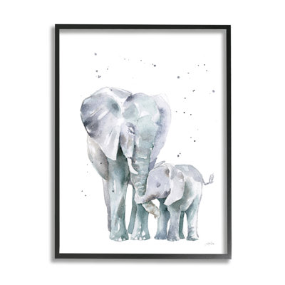 «Aimer les éléphants dans leur famille» par Katrina Pete - reproduction de dessin sur bois