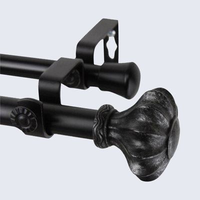 Ensemble de 3 tringle à rideaux double réglable pour fenêtre de 78 à 144 po Darcey