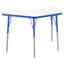 Table d'activité trapézoïdale effaçable à sec avec pieds réglables - blanc / noir-120151695-99093469-99093470