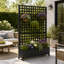 Lit de jardin surélevé en métal avec roues et treillis 73 po x 47 po x 16 po Boîte à fleurs pour grimper les légumes, la vigne et l'écran d'intimité avec drainage