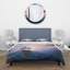 Bateau de pêche par le rivage pendant le coucher du soleil vibrant - ensemble de housse de couette Lake House - microfibre de polyester-66389300