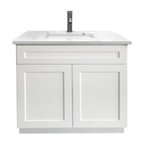 Kitchen Sink Base Cabinet, Unfinished Poplar, Shaker Style