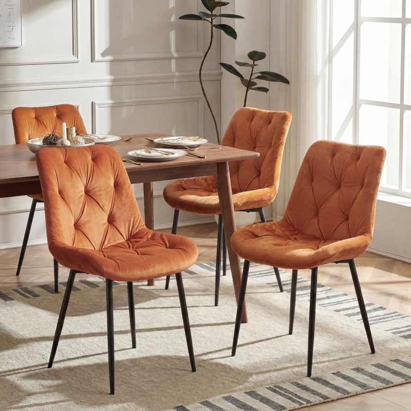 Upholstered Dining Chair, Orange