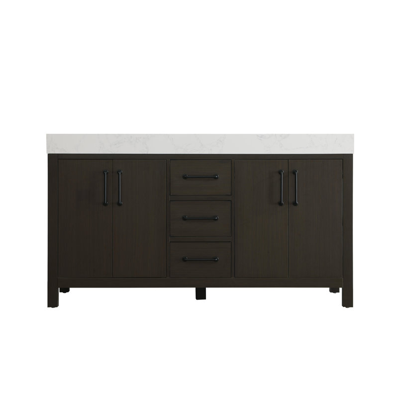 Meuble-lavabo double 60 po_Traditional_VF60660, Brun moka
