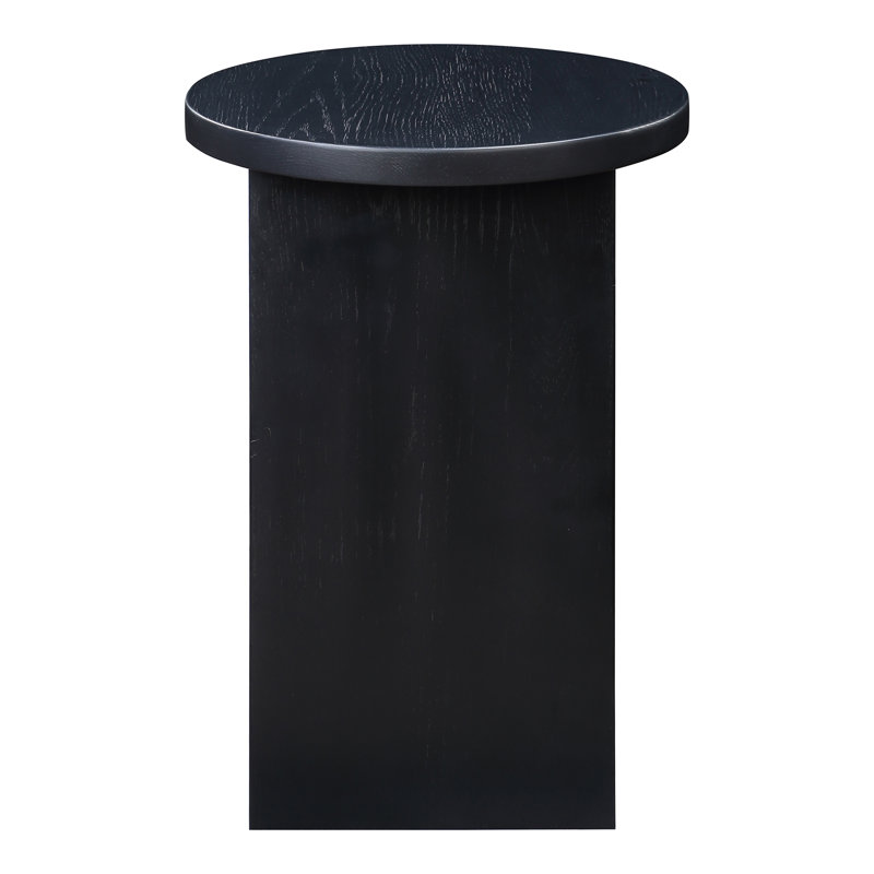 Shayne Solid Wood Abstract End Table, Black
