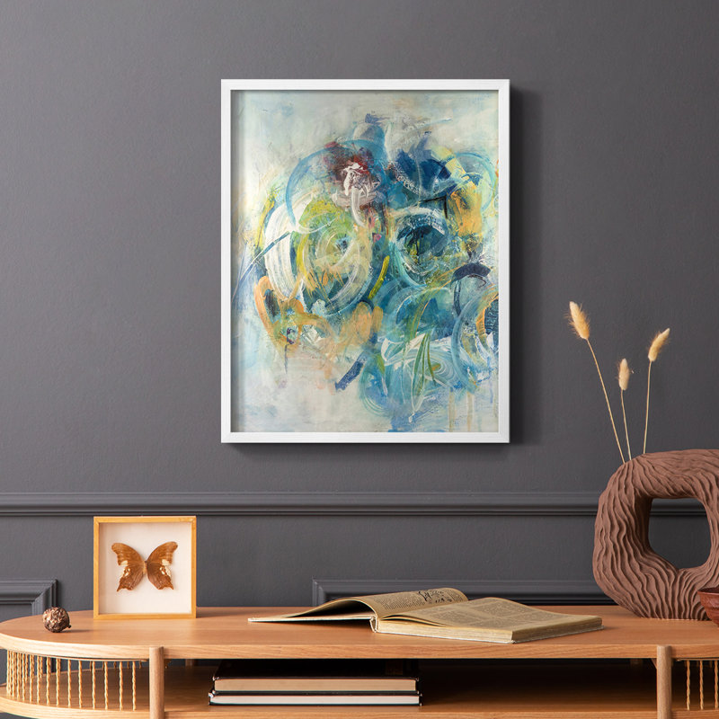 «Silent Energy II», reproduction encadrée - bois massif, H 14 po x l 11 po, Cadre simple blanc