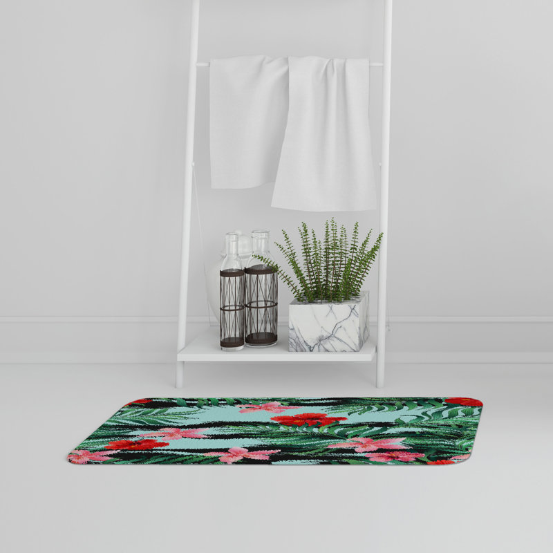 Aivry Non-Slip Bath Rug, Floral 11