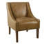 Fauteuil d'appoint, similicuir brun vieilli avec accoudoirs inclinés