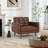 36.61'' Wide Mid-Century Faux Leather Tufted Back Armchair With Solid Wood Legs (Set of 2)-129020115