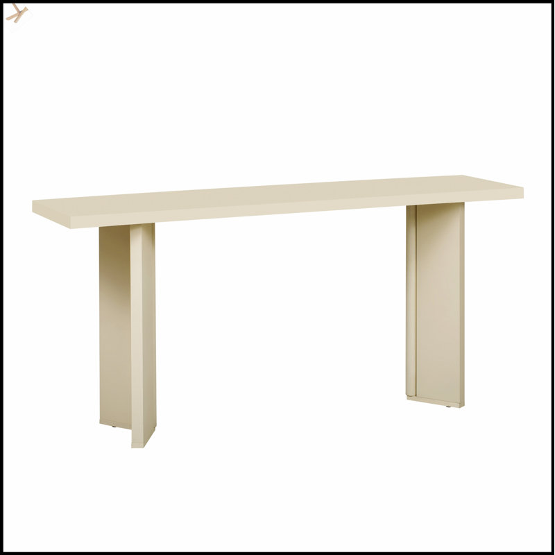 Élégante console avec placage en pin et pieds géométriques, idéale pour le salon, le bureau et la salle à manger, Black