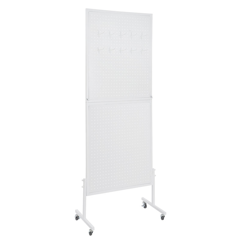 Retail Display Stand With T-Base And Wheels, Natural