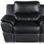  Fauteuil club en cuir noir avec cadre argenté et style contemporain-959686582