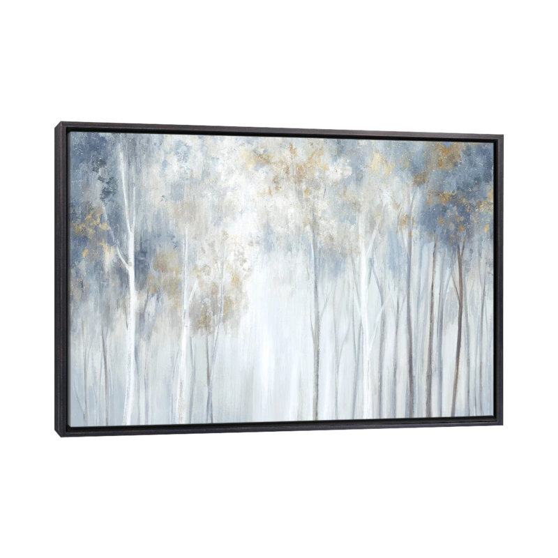 «Forest Magic» par Eva Watts - reproduction d'art, H 18 po x l 26 po x P 1,5 po, Toile avec cadre noir patiné, Pas de tapis