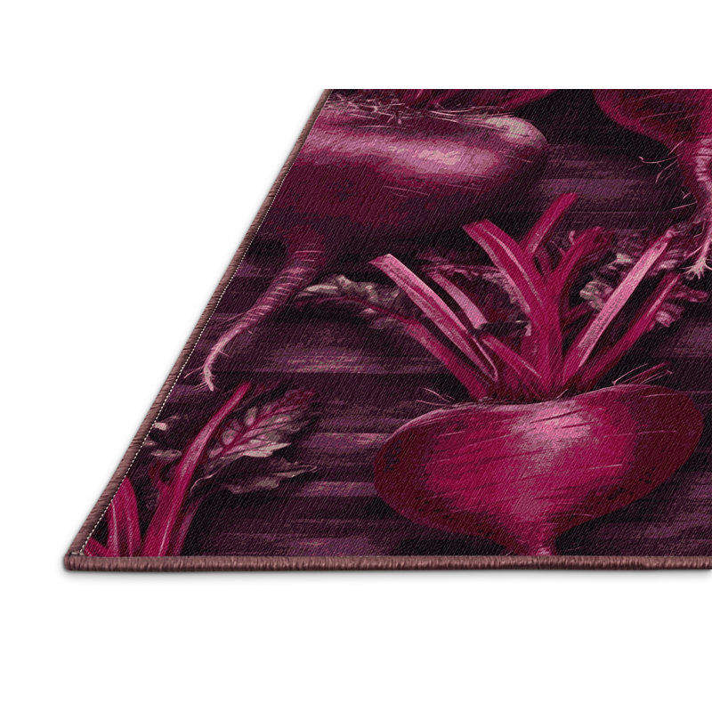 Washable Beetroot Vegetables Area Rug, Rectangle 5' x 8'