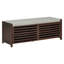 Banc de rangement patiné avec placage d'acacia-106900668
