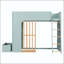 Lit mezzanine simple avec tablettes et tiroir de rangement-133569050-133569051