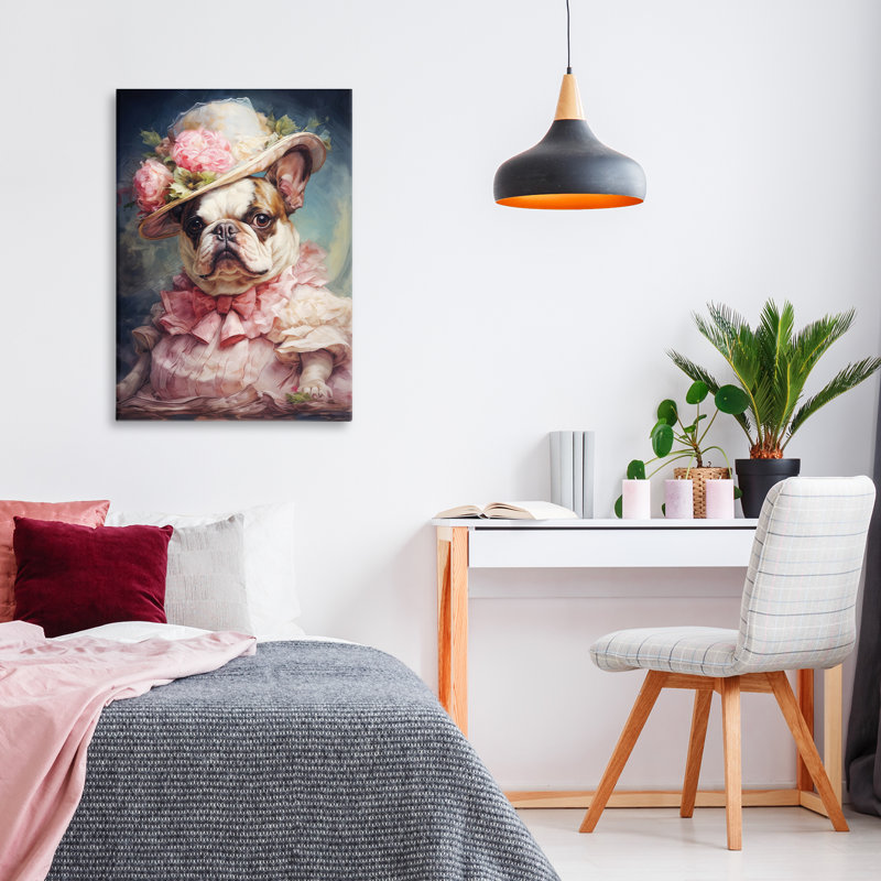 Elegant Lady French Bulldog Canvas, design par Wumples, H 24 po x l 16 po
