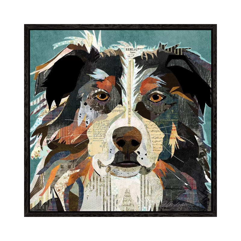 Bright Eyed Aussie by Traci Anderson - Painting on Canvas, 93.98cm H x 93.98cm W x 3.81cm D, Black Framed