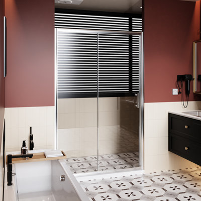 48 In W Adjustable Single Sliding Shower Door, 72 H, 1/5 Inch Thick Clear Tempered Glass, Aluminum Alloy Frame, Smooth Sliding, Reversible Installation Adjustable, Finish, Easy - To Clean