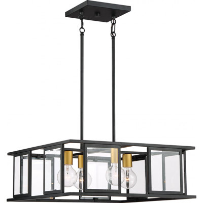 Lustre rectangulaire unique à 4 lumières Alliona