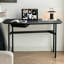 Bureau en bois massif noir avec 1 tiroir-1038794369