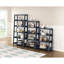 Bibliothèque à 4 tablettes en bois bleu marine sophistiqué pour la présentation et l'organisation de la chambre à coucher-129723024