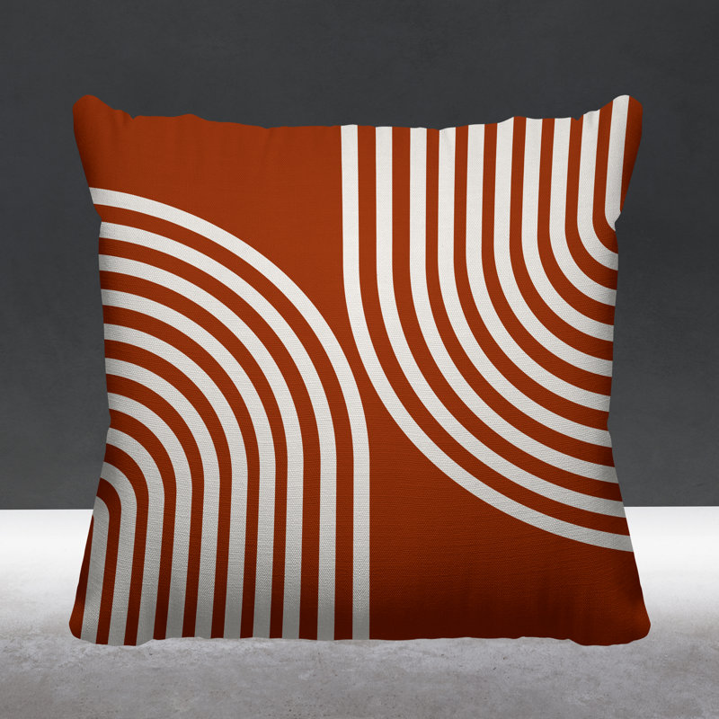 Coussin décoratif intérieur / extérieur Kumba, L 17 po x H 17 po, Orange brûlé