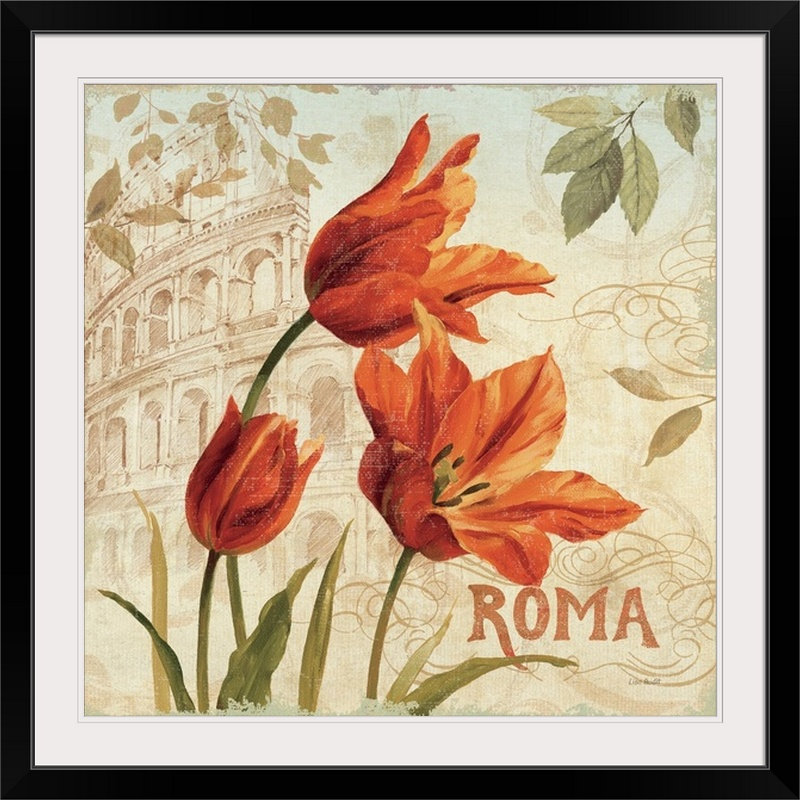 « i » par lisa audit, impression European Flowers, Cadre noir, H 28 x l 28 po x P 1 po